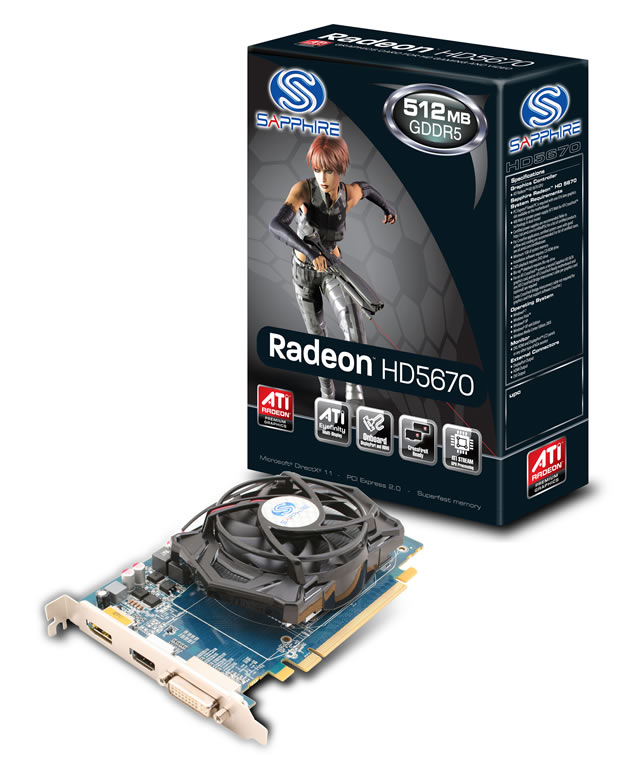 SAPPHIRE HD 5670 512M GDDR5 PCI-E HDMI/DVI-I/DP