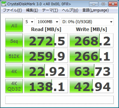 CrystalDiskMark 3.0 【1000MB】