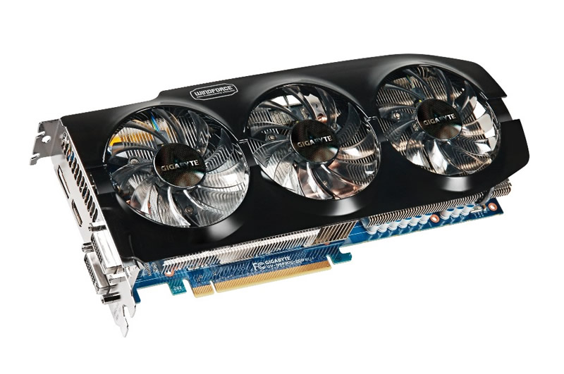 オリジナル高性能クーラー「WINDFORCE 3X」を装備する「GV-N680OC-2GD」。ベースクロック、ブーストクロックがチューンされたオーバークロックモデルだ