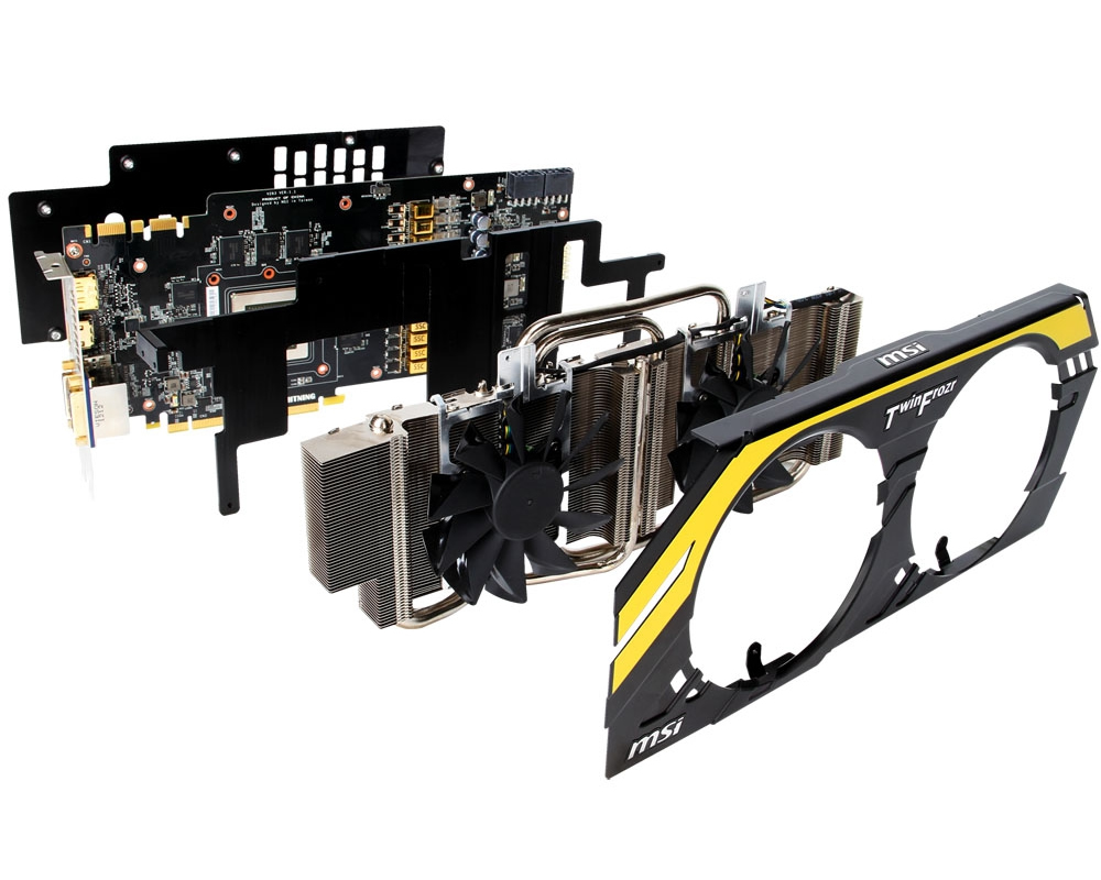 「N680GTX Lightning」をオープンゲット！中央に見えるのはMSI製オリジナルクーラー4代目となる「Twin Frozr IV」だ。パワフルで静か、「Lightning」の装備には申し分ない