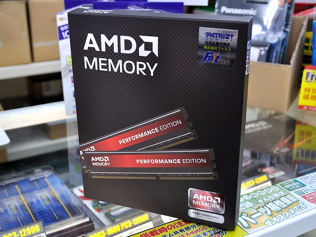 同じく、PC3-12800 4GB×2枚組で実勢価格は5,000円前後とお手ごろなAMDブランドの「AP38G1608U2K」。意外にIntelユーザーにも人気があるとか