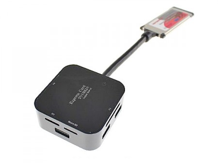 4ポートのUSB3.0とカードリーダを増設できるExpressCard/34拡張カード、上海問屋より発売開始