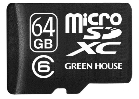 転送速度40MB/secの64GB microSDXCカード、グリーンハウス「GH-SDMRXC64G6」