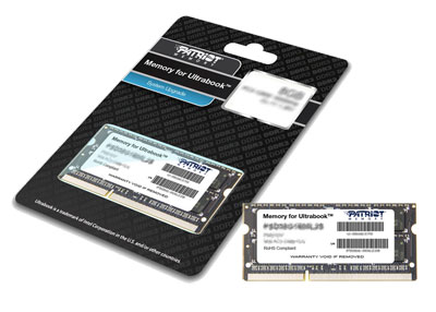 Patriot、Ultrabook向け1.35V低電圧DDR3 SO-DIMMメモリ10月下旬発売