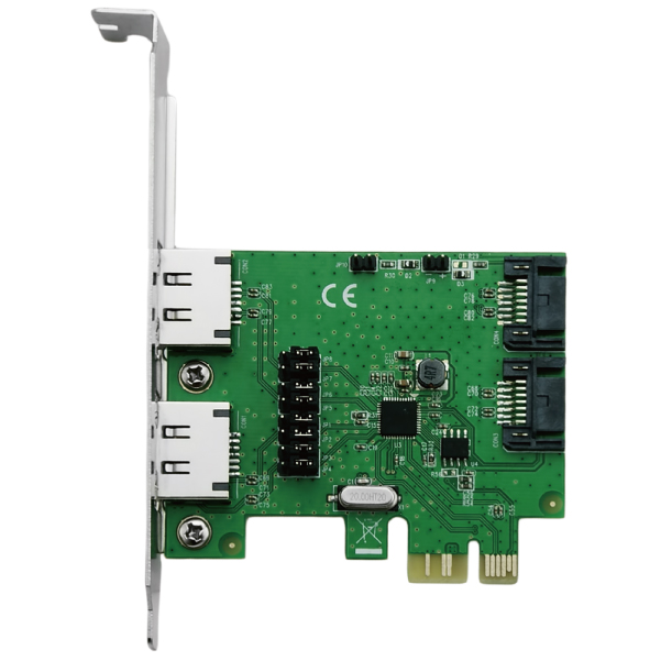 エアリア、ポート切り替えHybrid Jumper搭載のPCIe（x1）eSATA/SATA拡張カード