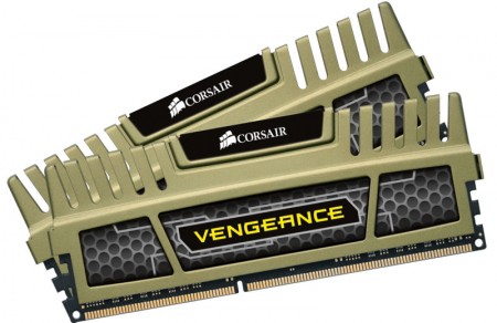 CORSAIR、金色VENGEANCEスプレッダ搭載のDDR3 16GB（8GB×2）キット「CMZ16GX3M2A1600C9」発売