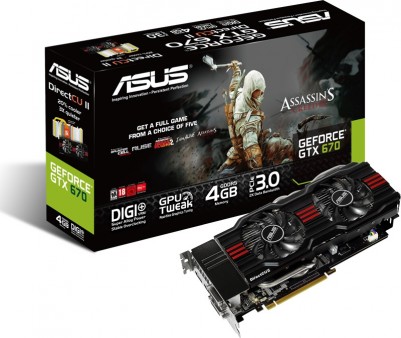 ASUSTeK、「Assassin’s Creed III」等DLクーポン付きGTX 670/660 OC各1モデル発売