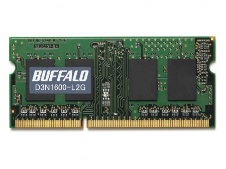 約1割省電力の低電圧設計DDR3 SODIMM、バッファロー「D3N1600」シリーズ