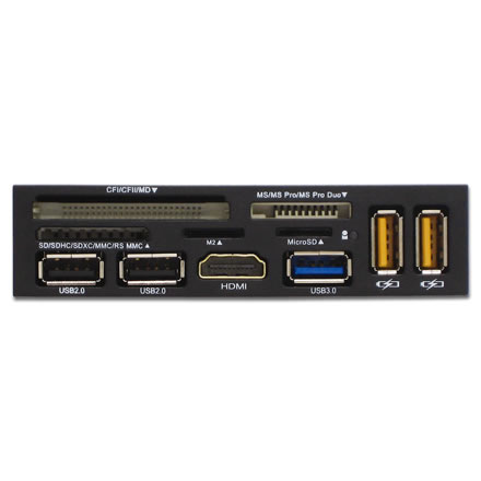 USB3.0、HDMI、カードリーダー等を集約させた3.5インチ多機能フロントパネルがアイネックスから
