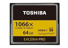 東芝、1066倍速のデジタル一眼向け超高速CFカード「EXCERIA PRO」シリーズ発表