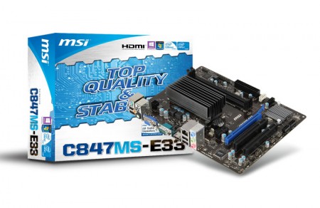 MSI、ファンレス設計のCeleron 847搭載MicroATXマザーボード、21日より
