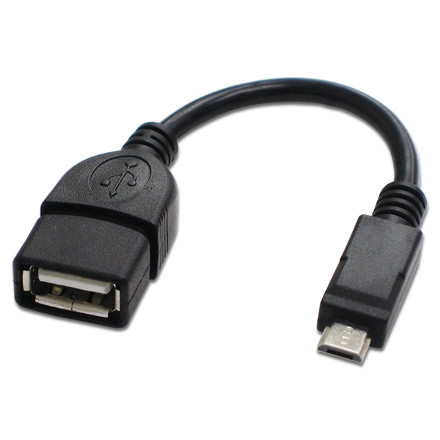 スマホやタブレットに周辺機器が接続できる、USBホストケーブル2種がアイネックスから