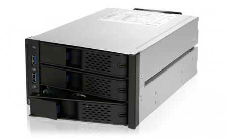 ICYDOCK、USB3.0ハブ搭載の5.25インチベイ内蔵リムーバブルラック「MB973SP-2B」