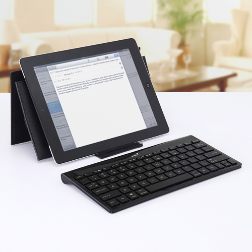 サンワダイレクト、ケースがスタンドになるタブレット向けBluetoothキーボード発売