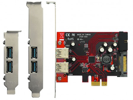 玄人志向、外部2ポート内部2ポートのUSB3.0拡張カード「USB3.0R-P2H2-PCIE」発売