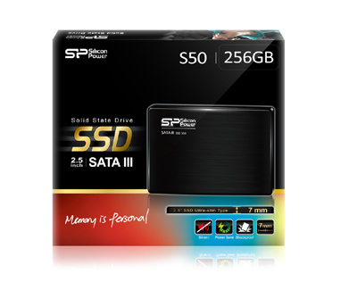 Silicon Power、Ultrabook向け7mm厚2.5インチSSD「S50」シリーズ