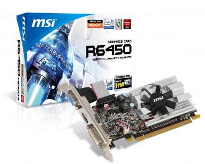 MSI、1スロット、ロープロ対応Radeon HD 6450グラフィックスカード「R6450-MD1GD3/LP V2」