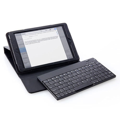 サンワ、キーボードが着脱できるiPad mini用Bluetoothキーボード付きケース発売