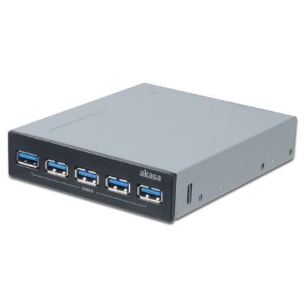 アイネックス、akasaブランドの3.5インチ内蔵USB3.0×5ポートハブ「AK-ICR-19」発売