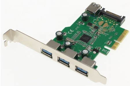 エバーグリーン、外部3ポート内部1ポートのUSB3.0拡張カード「DN-84328」発売