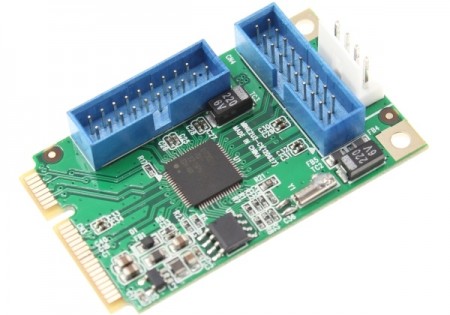 エバーグリーン、Mini-ITXマザーボードに最適なmini PCI-Express対応USB3.0拡張カード発売