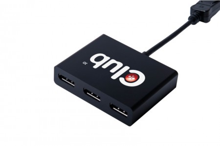 DisplayPortに3台のディスプレイを接続できるハブアダプタ、Club3D「Multi Stream Transport Hub」