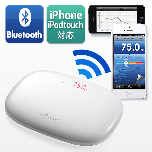 iPhoneで体重管理ができるアプリ連動型Bluetooth体重計がサンワダイレクトから