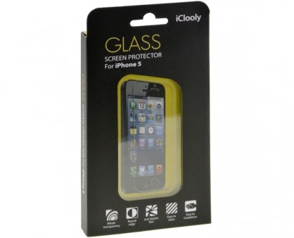 ナイフでも傷がつかない強化ガラス製iPhone 5用液晶保護パネル、エバーグリーン「DN-84636」