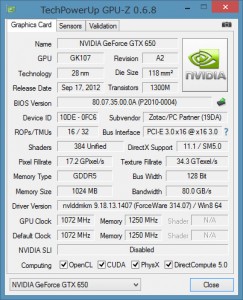 GeForce GTX 650 LP 1GB