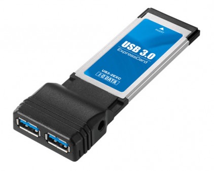 USB3.0×2増設Express Card、アイ・オー・データ「US3-2EXC」5月中旬