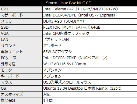 Storm Linux Box NUC CE
