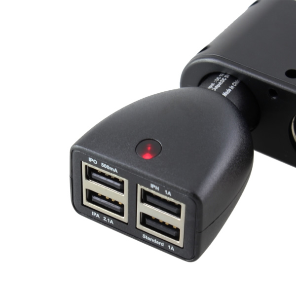 エバーグリーン、4.6A出力でUSB×4ポートのシガーソケット充電器発売