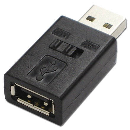 アイネックス、ON/OFFスイッチ付USBアダプタ「ADV-111」は便利かも