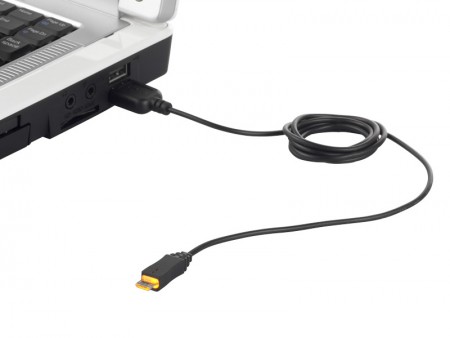 コネクタにLEDライトを内臓した光るmicroUSBケーブル、バッファロー「BSMPC17LOR10BK」