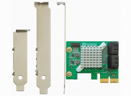 SATA3.0を4ポート増設できるPCI-Express（x2）拡張カード、玄人志向「SATA3RI4-PCIE」