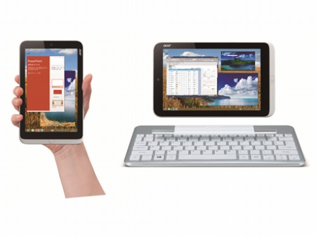 エイサー、世界初の片手持ちできる8.1インチWindows 8タブ「Iconia W3-810」など4製品を発表