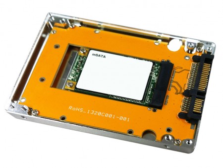 mSATA SSDを2.5インチ7mm厚SSDに変換するアルミケースがアユートから