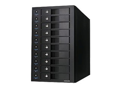 HDDを10台搭載できる外付けケース、センチュリー「裸族のスカイタワー10BAY」にSATA3.0モデル登場