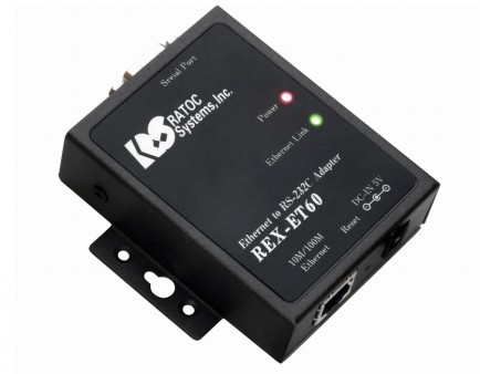 RS-232C機器を遠隔操作できるイーサネットコンバータ、ラトック「REX-ET60」