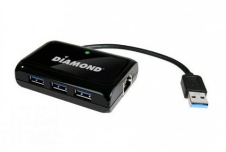薄型ノートにギガビットLANとUSB3.0を追加できる拡張アダプタ、Diamond Multimediaから