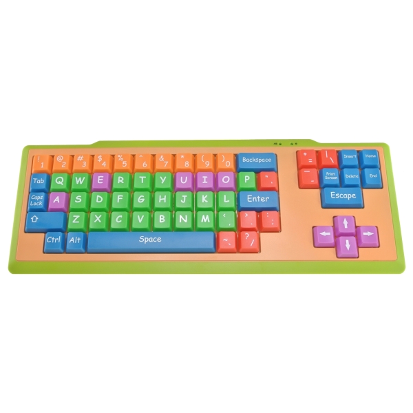 上海問屋、キッズ用カラフルデカキー採用のUSBキーボード発売