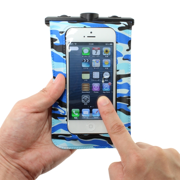 ミニコンパスが付いたiPhone・スマホ用簡易防水ケースが上海問屋で発売中