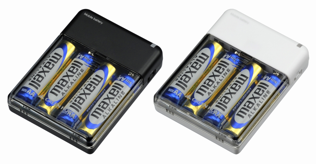 単三電池4本で駆動するモバイルバッテリ、グリーンハウス「GH-BTB34A」シリーズ