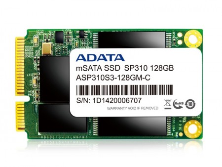 ADATA、JMicron「JMF-667」コントローラのSATA3.0対応mSATA SSD「SP310」シリーズ
