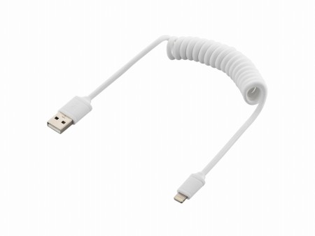 絡まりのイライラを解消。カールコードを採用したLightning-USBケーブル、ロジテック「LHC-UALCR」シリーズ