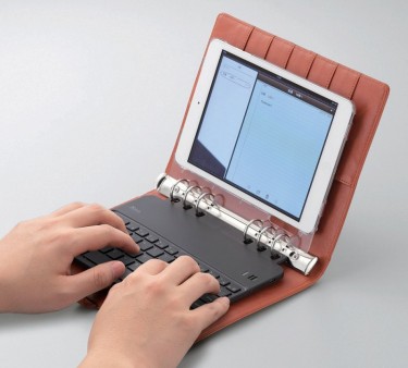 手帳にセットできる極薄のiPad miniキーボード、「TK-FBP060IBK」エレコムから来月発売