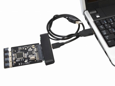 4枚のmicroSDカードをSATA SSD化する変換アダプタ、サンコーから発売