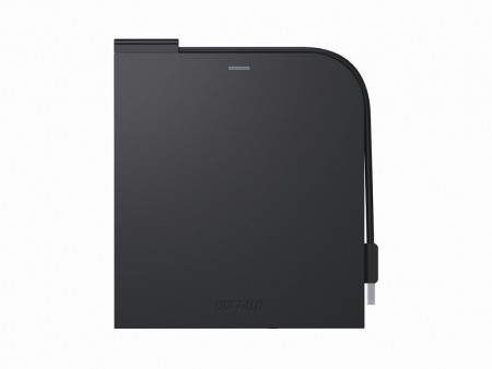 Boostケーブルで安定動作可能な薄型ポータブルDVDドライブ、バッファロー「DVSM-PTS58U3」