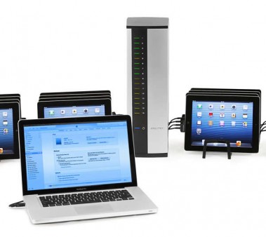 USB充電のタブレット16台を効率よく充電・管理できる、エルゴトロン「タブレット充電管理ステーション」