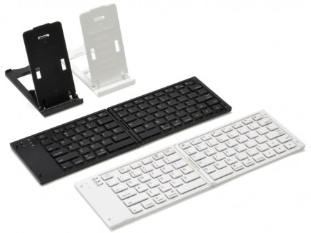 薄型・軽量のiPhone/iPad mini向け折りたたみ式キーボード、JTT「Bookey Portable」